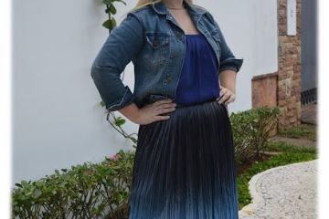 Imagem Look Jeito de Vestir: Saia Plissada e Jaqueta Jeans