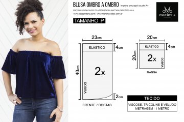 DIY blusa ombro a ombro de veludo molhado